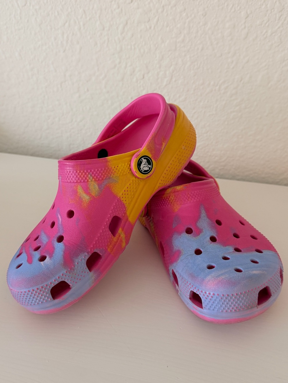 Crocs Kids Classic Clogs Pink Tie Dye J3 Colorful